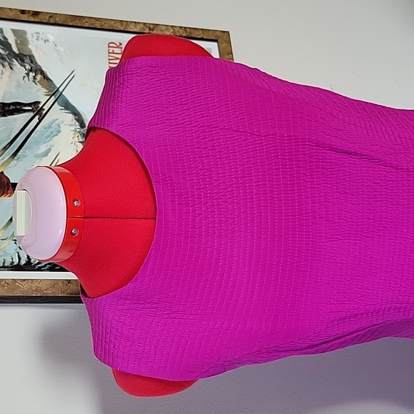 Fuschia Quilted Silk Dress - Picture 8 of 12